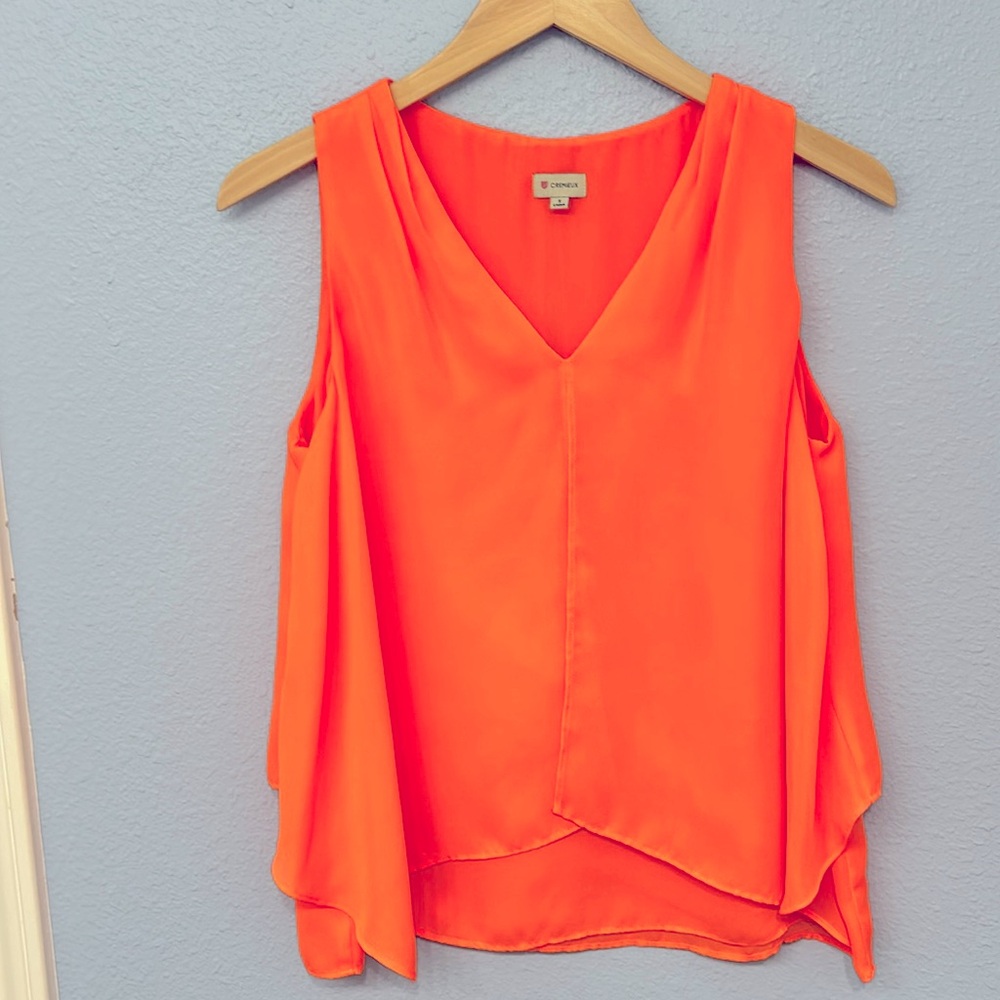 Apricot sleeveless blouse
